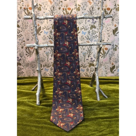 CLAYBROOKE 100% Silk Paisley Hand Made Tie Dominican Republic - Picture 3 of 5